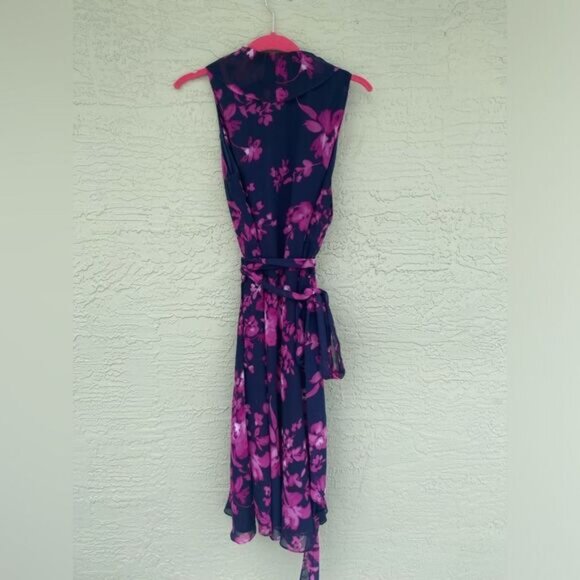 Ralph Lauren Sz 14  Floral Chiffon Ruffled Wrap Dress - Picture 3 of 11